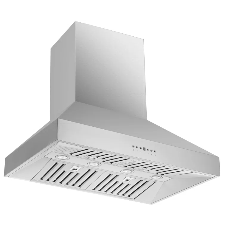 Forno Orvieto 36-inch Wall Mount Range Hood, 1200 CFM Double Motor, 4 Speed Control, All Stainless Steel