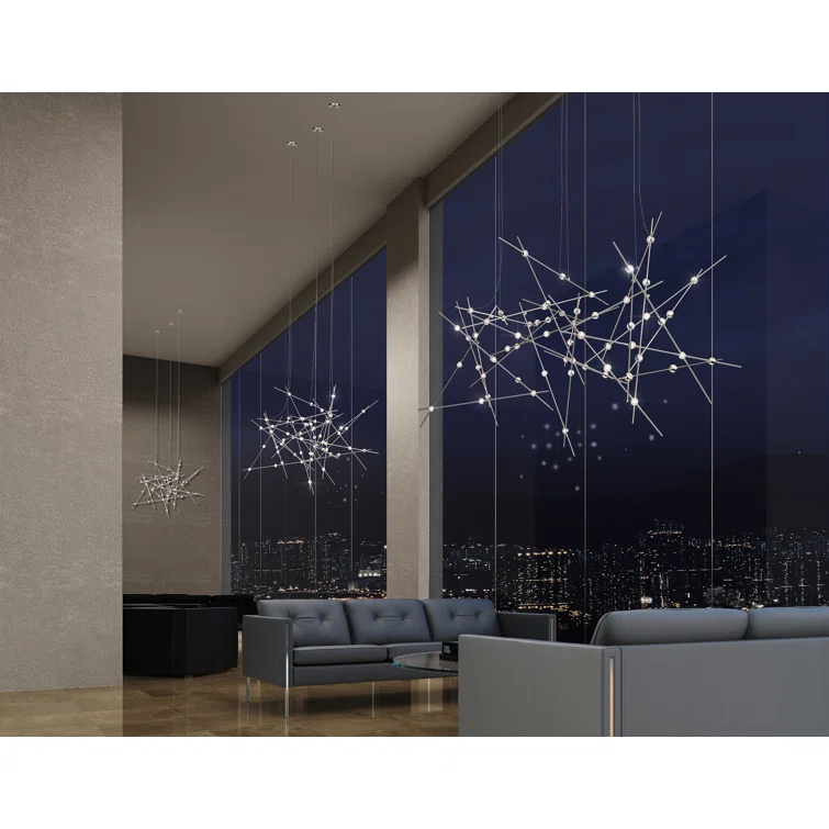 Constellation 20 - Light Dimmable LED Sputnik Modern Linear Chandelier