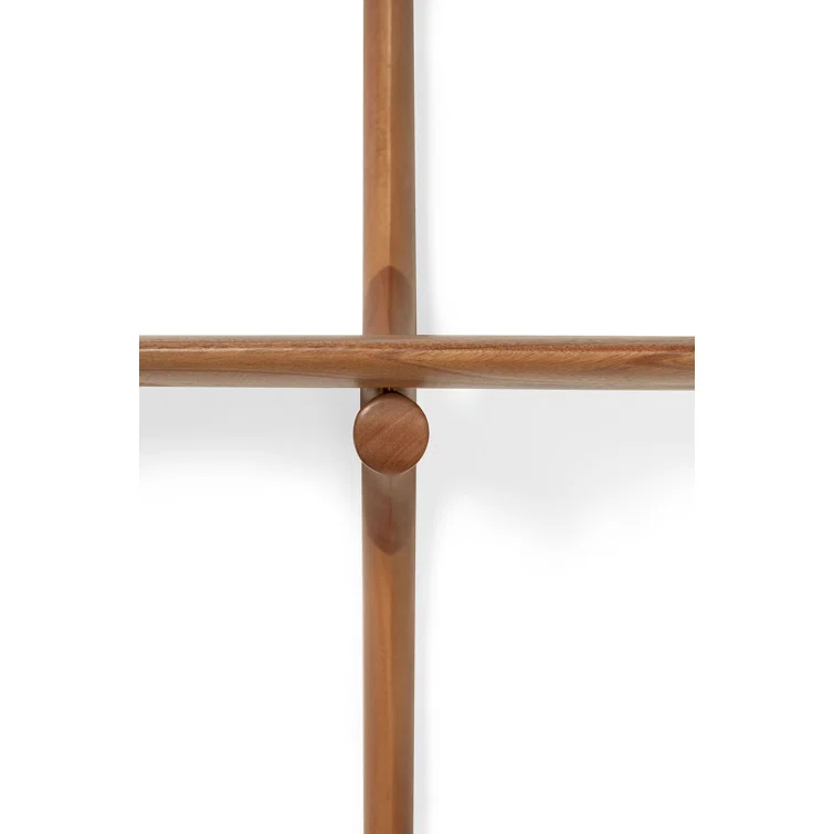Alain Van Havre Solid Mahogany 3-Tiered Varnished Brown Wall Shelf