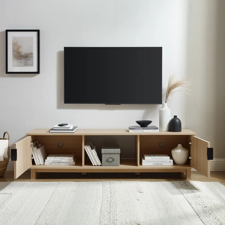 Red Barrel Studio® Farmann Reeded 2-Door TV Stand