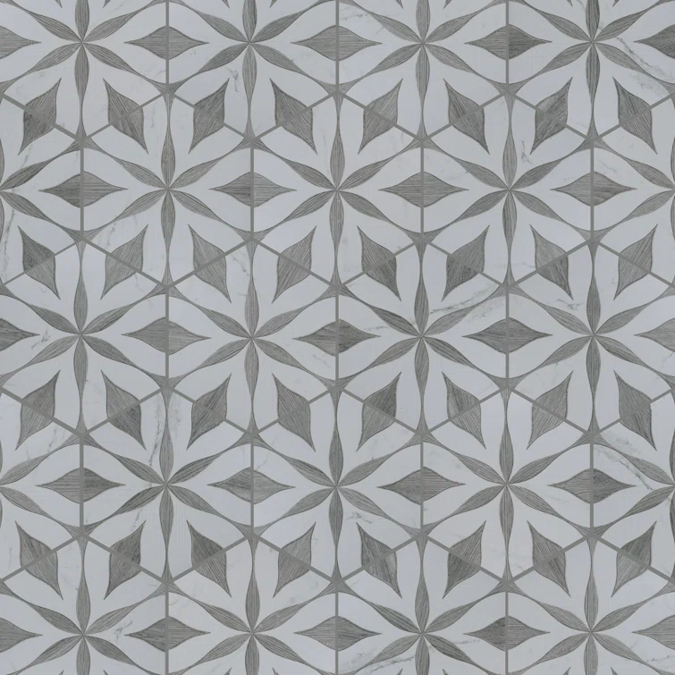 Llama Flower Loire 8-5/8 In. X 9-7/8 In. Porcelain Floral Look Wall & Floor Tile