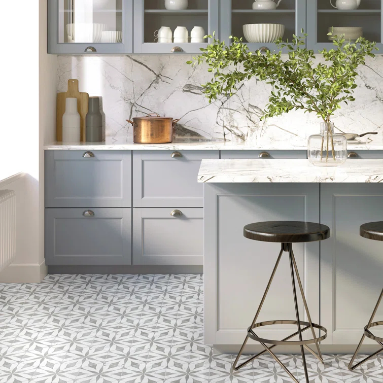 Llama Flower Loire 8-5/8 In. X 9-7/8 In. Porcelain Floral Look Wall & Floor Tile