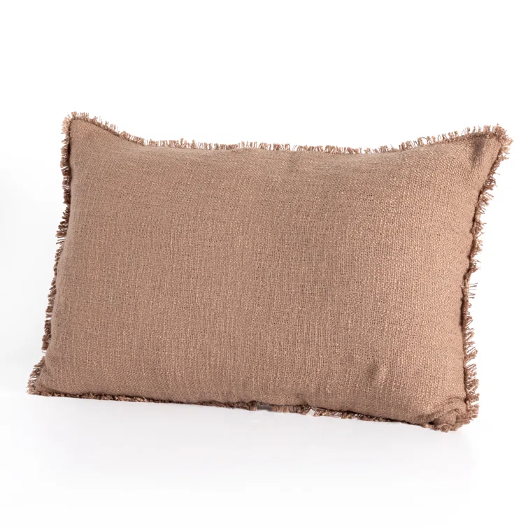 Tarbett Fringed Indoor/Outdoor Reversible Throw Pillow