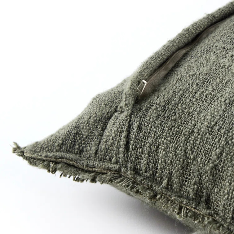 Tarbett Fringed Indoor/Outdoor Reversible Throw Pillow
