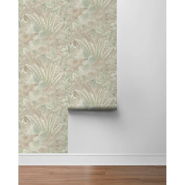 Tommy Bahama Bahamian Breeze Palm 18' L x 20.5" W Peel & Stick Wallpaper Roll