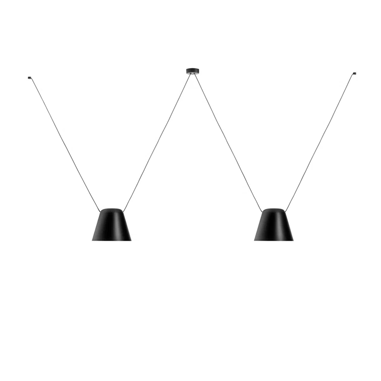 Black Aluminum Dual Cone Kitchen Island Pendant Light