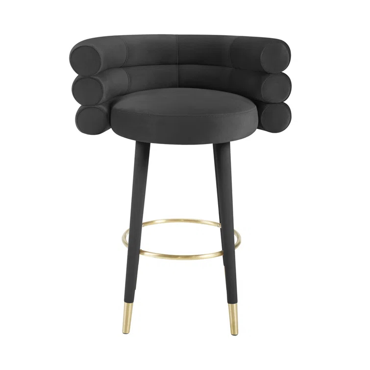 Upholstered Counter Stool with Metal Frame