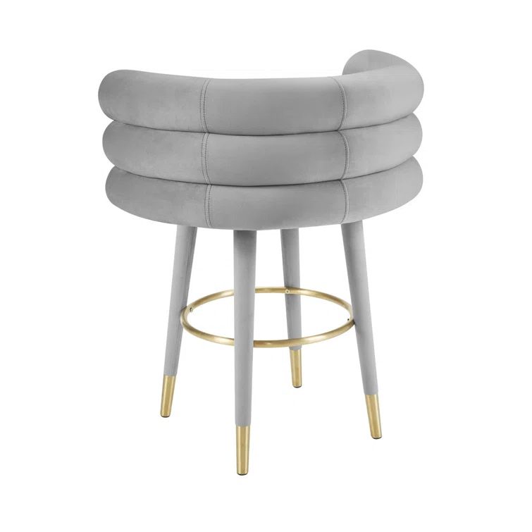 Upholstered Counter Stool with Metal Frame