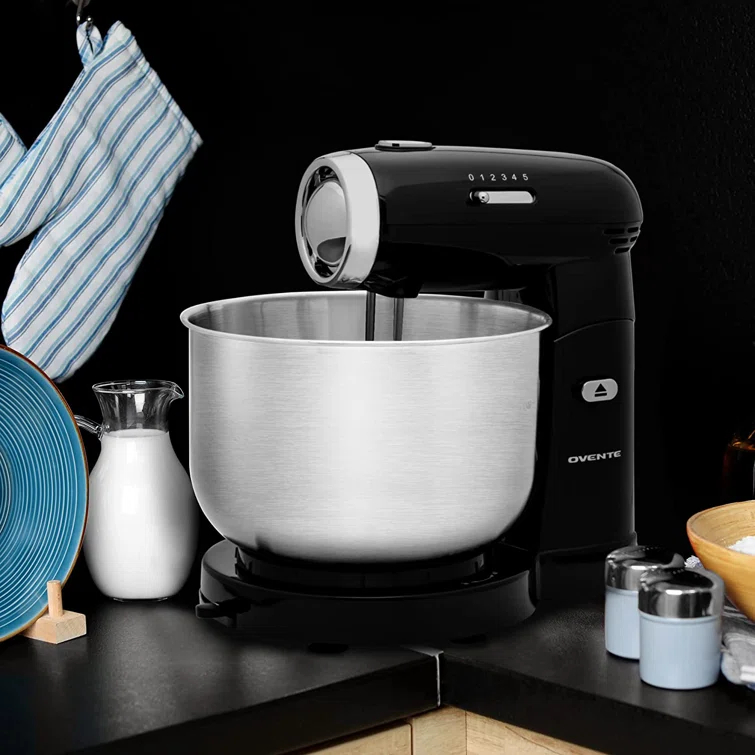 Ovente Electric Stand Mixer with 3.5Qt Removable Stainless Steel Bowl