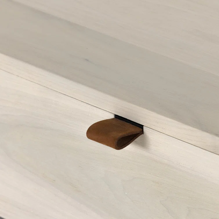 Dove Poplar and Toffee Leather 9-Drawer Dresser