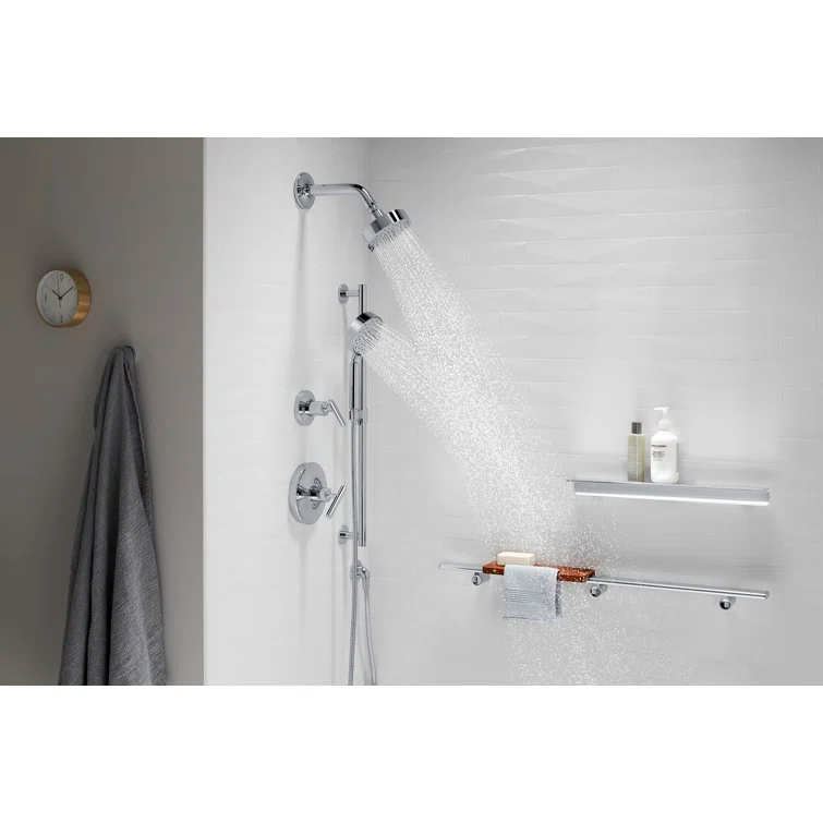 Kohler Purist 2.5 Gpm Multifunction Wall Mount Showerhead, Three Spray Settings, 5.5" High Pressure Spray Head