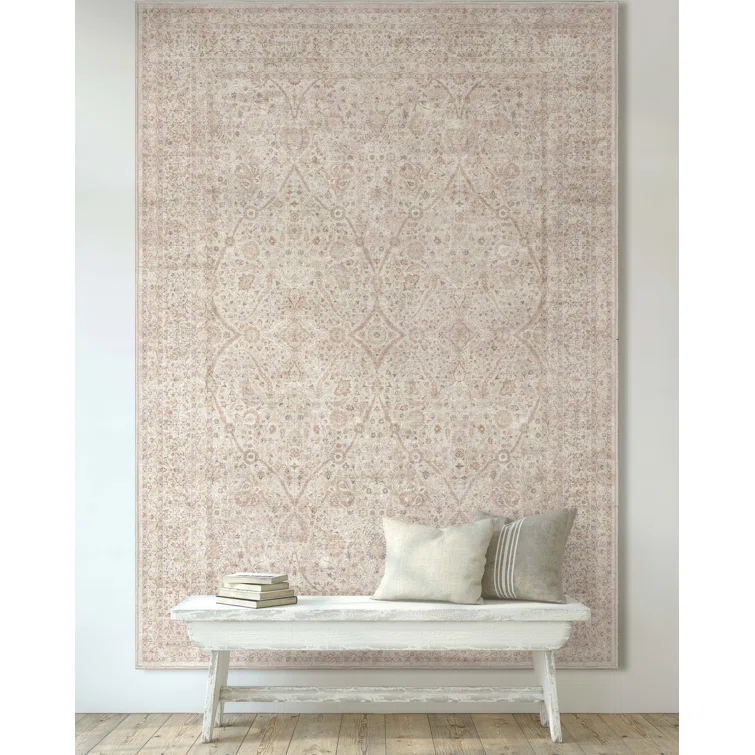 Ervin Isolde Vintage Oriental Botanical Ivory & Cream Area Rug