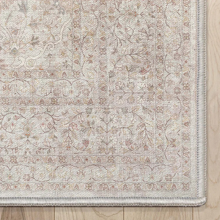 Ervin Isolde Vintage Oriental Botanical Ivory & Cream Area Rug