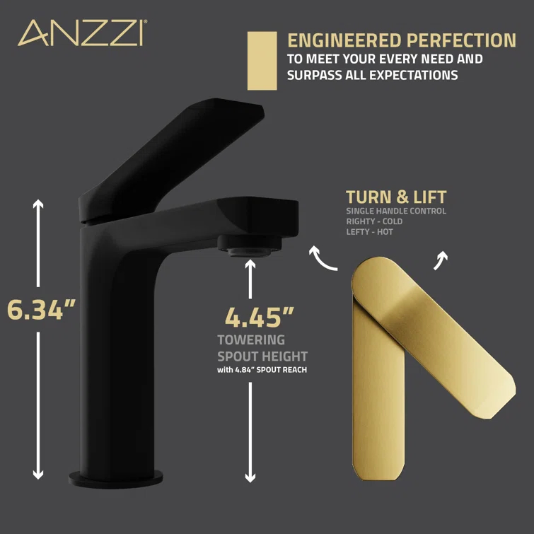 Single-Hole Single-handle Bathroom Faucet with Drain Assembly