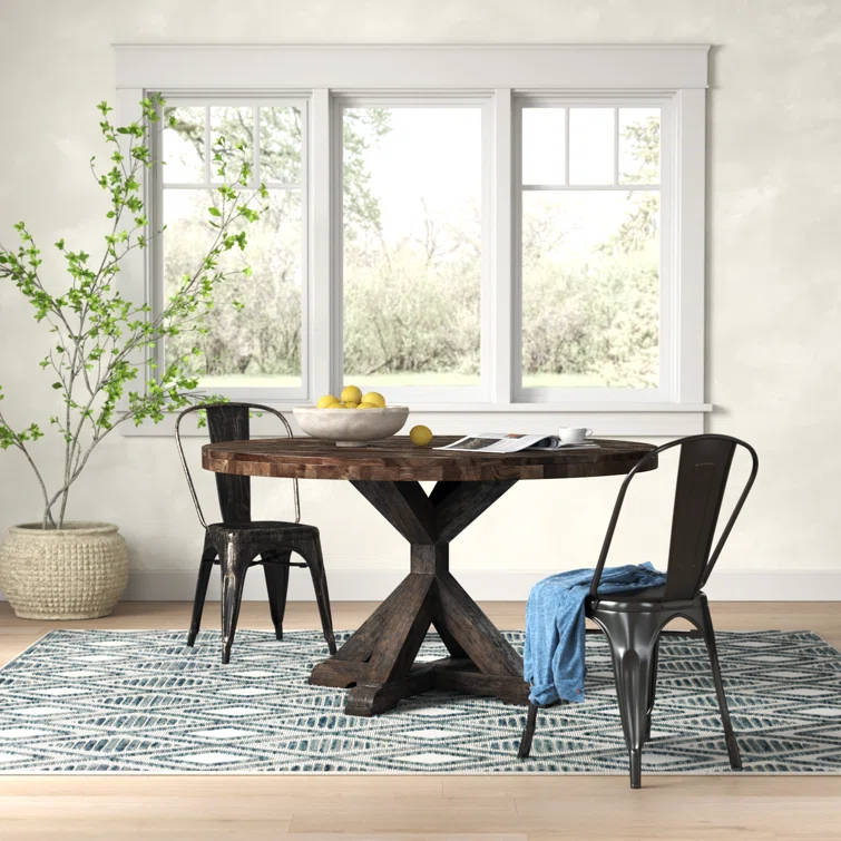 Bianca Round Solid Wood Dining Table