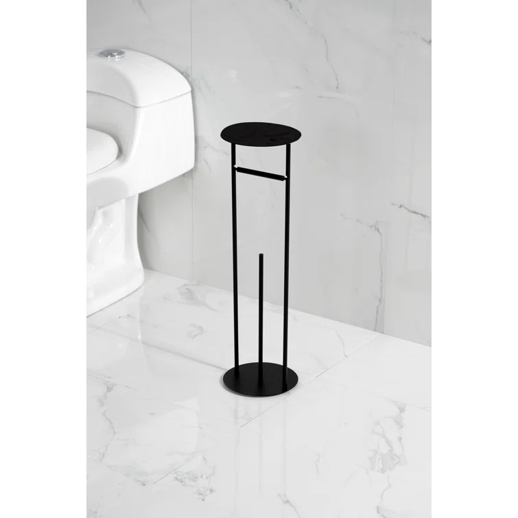 Kingston Brass Dessau Freestanding Toilet Paper Holder with Reserve Storage and Top Shelf