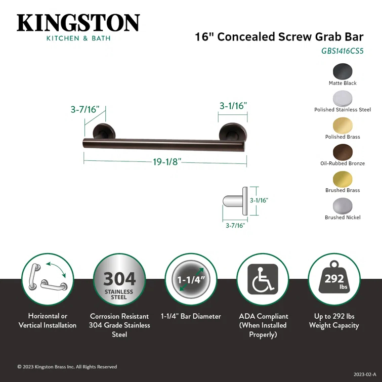 Kingston Brass Berwyn Grab Bar