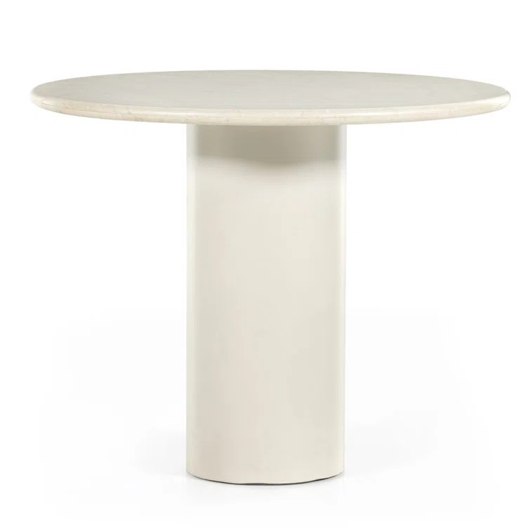 Belle Round Cream Marble Dining Table
