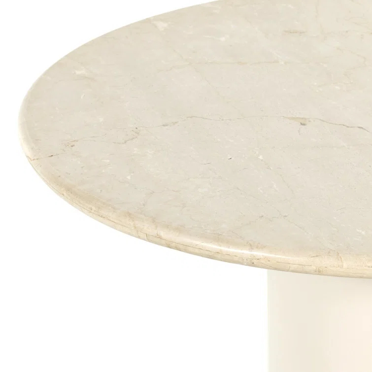 Belle Round Cream Marble Dining Table