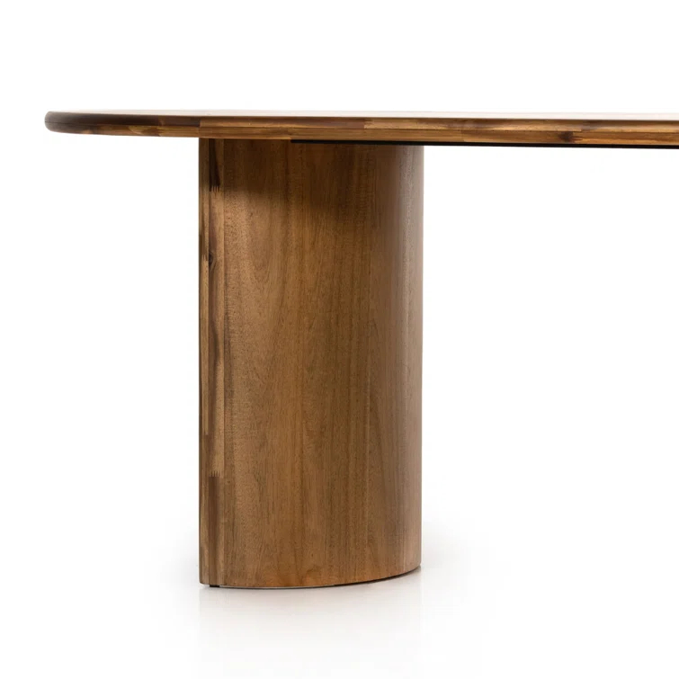 Crescent Mid-Century Modern Oval Sandy Acacia Dining Table