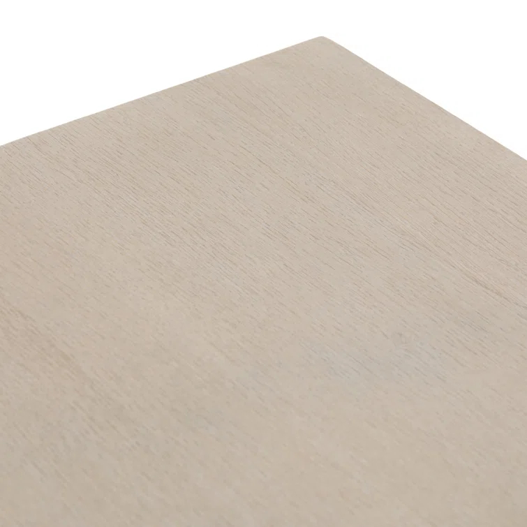 Modern Bleached Oak Veneer Rectangular Dining Table for Eight
