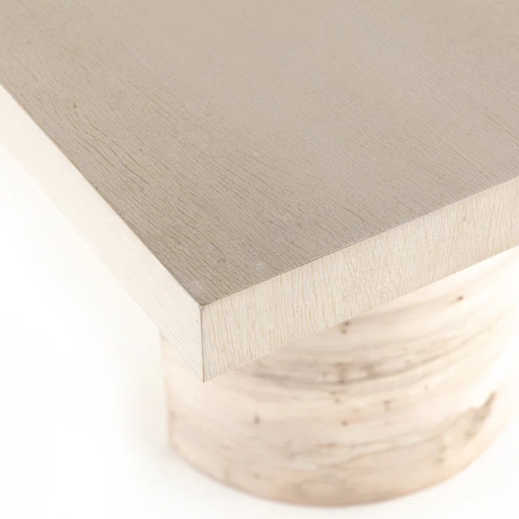 Modern Bleached Oak Veneer Rectangular Dining Table for Eight