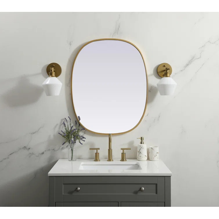 Sabine Metal Curved Oval Wall Mirror