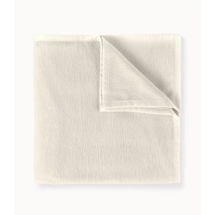 Linen Twin/Twin XL Cotton Blanket with Textured Binding