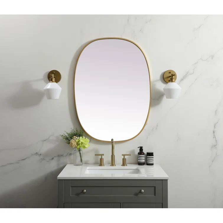 Sabine Metal Curved Oval Wall Mirror