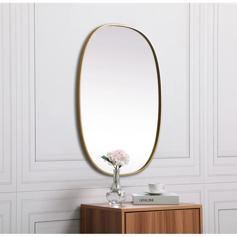 Sabine Metal Curved Oval Wall Mirror