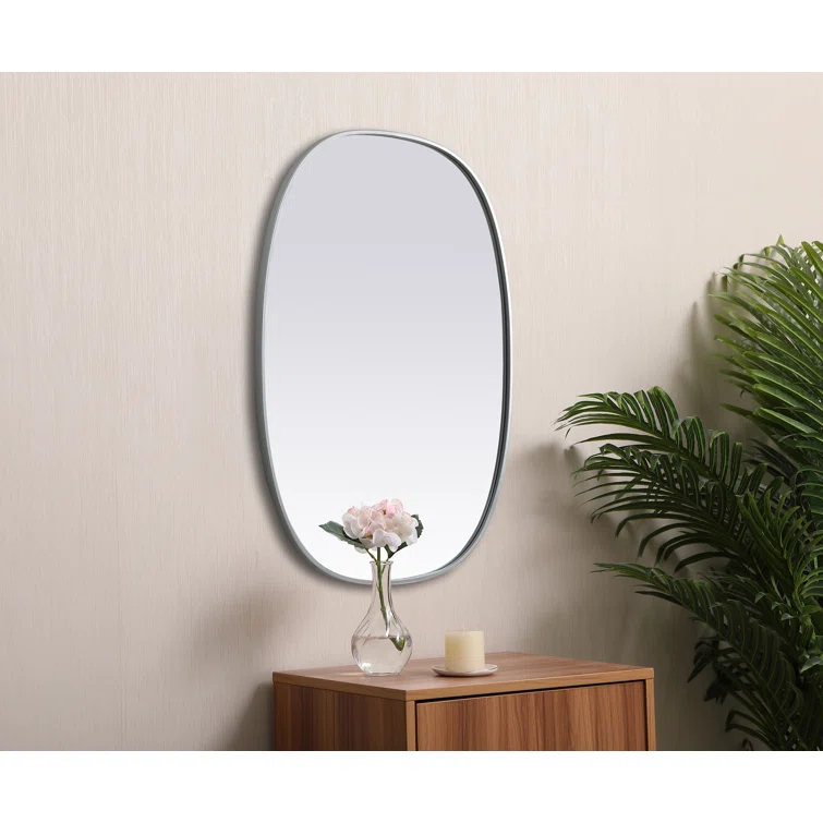 Sabine Metal Curved Oval Wall Mirror