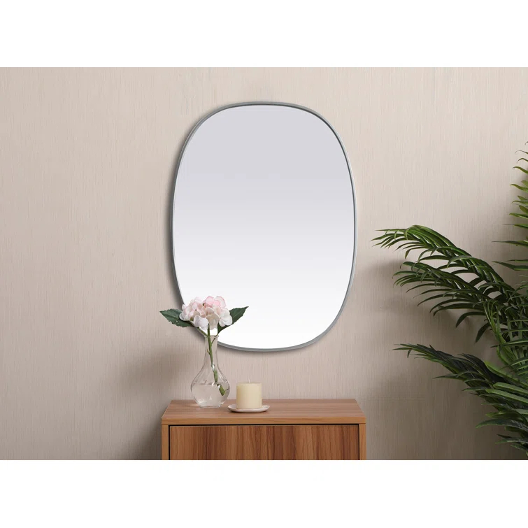 Sabine Metal Curved Oval Wall Mirror