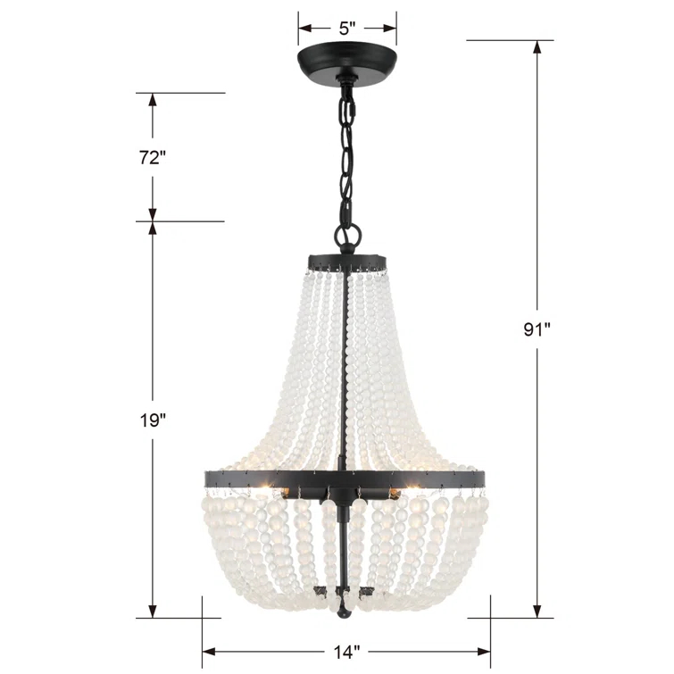 Conway 3 Light Dimmable Empire Chandelier