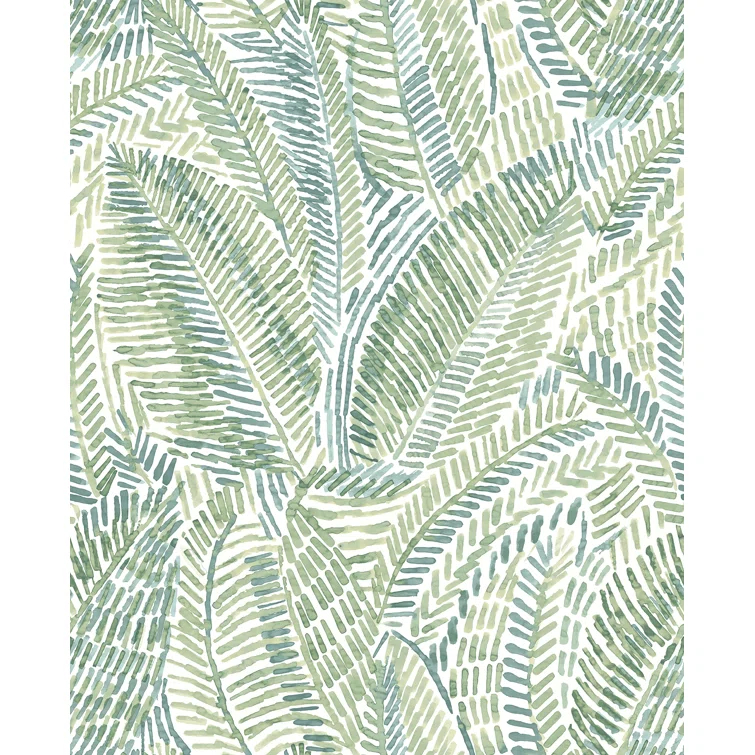 Fildia Green and Blue Botanical Non-Woven Wallpaper Roll
