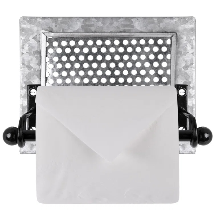 Wall Mount Rustic Toilet Paper Holder with Hole Punch Detail