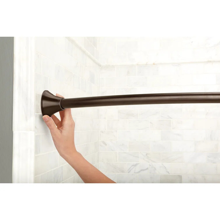 Moen 5-Foot Adjustable Tension Single Curved Shower Curtain Rod