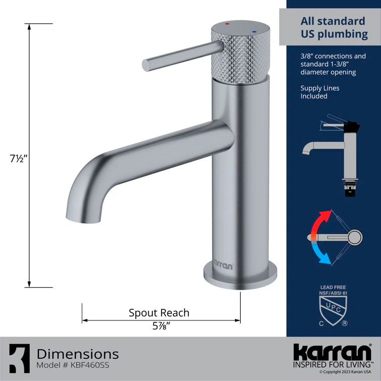 Tryst Single-Hole Single-handle Bathroom Faucet with Drain Assembly