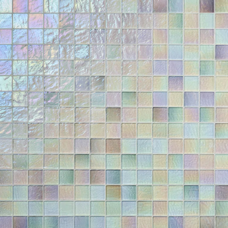 Speckle 11.73" x 11.73" Iridescent 2" Squares Glass Mosaic Wall Tile (0.95 Sq. Ft. / Sheet)