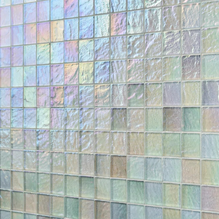 Speckle 11.73" x 11.73" Iridescent 2" Squares Glass Mosaic Wall Tile (0.95 Sq. Ft. / Sheet)
