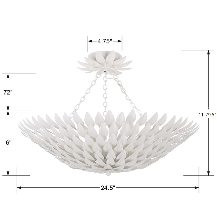 Broche 6 - Light Semi Flush Mount