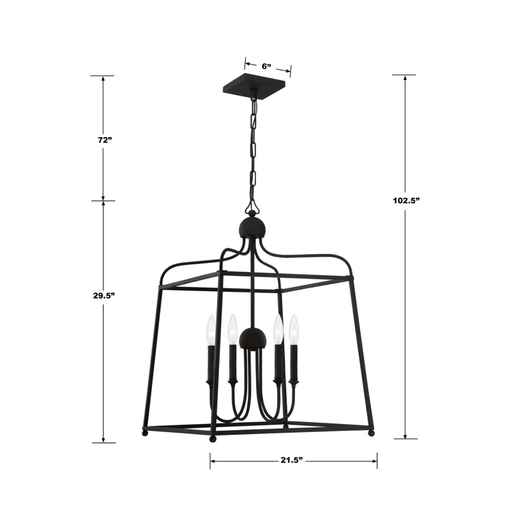 Crystorama Lighting Sylvan 4 - Light Chandelier in  Black Forged