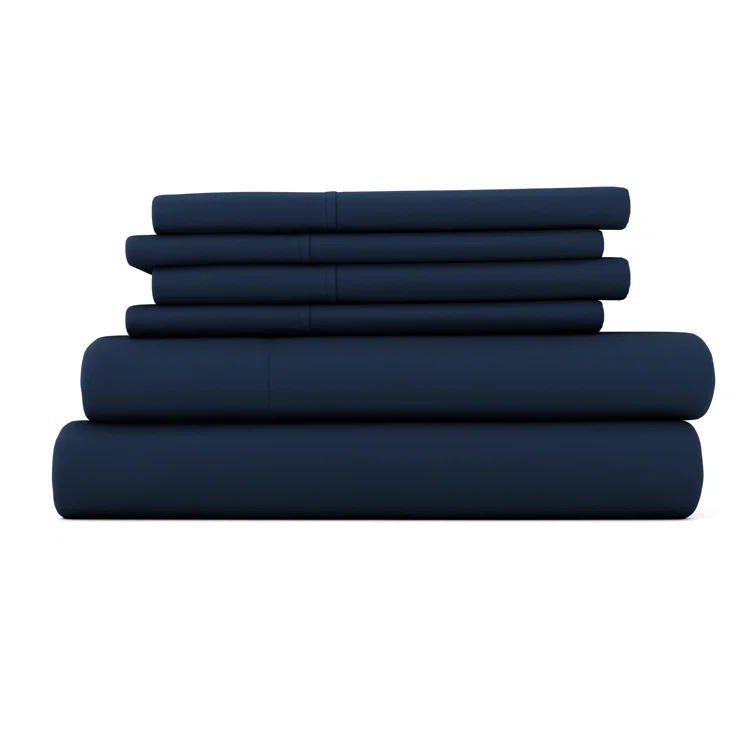 Simply Soft Brushed Microfiber Solid 6 Piece Sheet Set