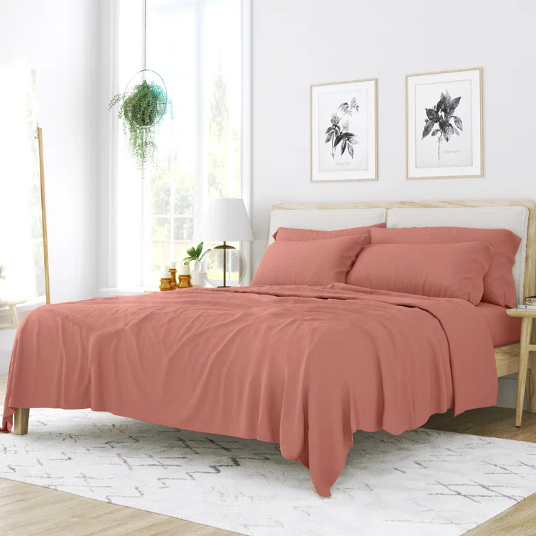 Simply Soft Brushed Microfiber Solid 6 Piece Sheet Set