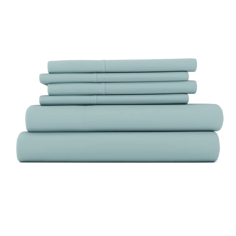 Simply Soft Brushed Microfiber Solid 6 Piece Sheet Set