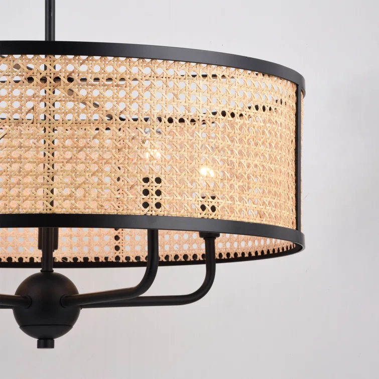 Amoriah 5 - Light Matte Black Drum Pendant
