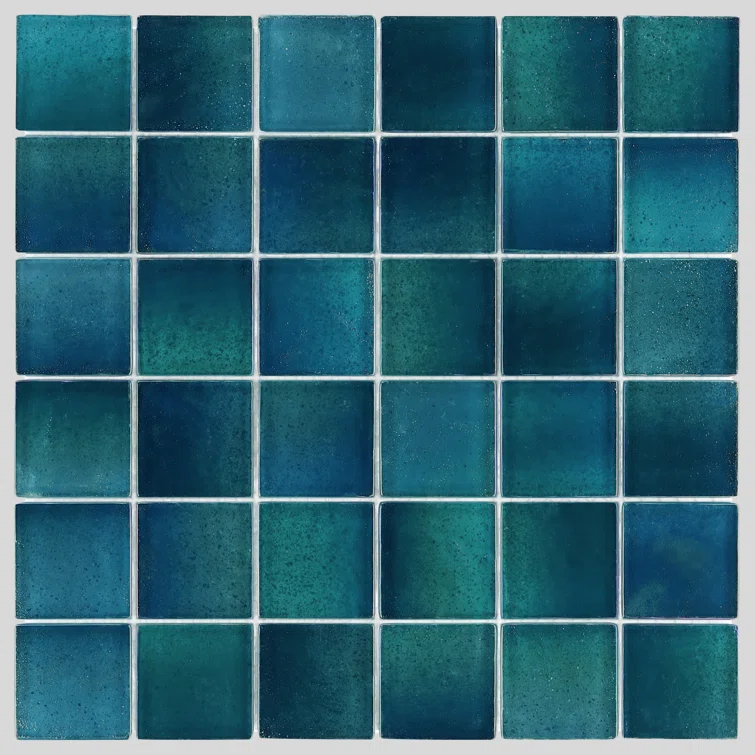 Bond Tile Speckle 11.73" x 11.73" Iridescent 2" Squares Glass Mosaic Wall Tile (0.95 Sq. Ft. / Sheet) | Wayfair