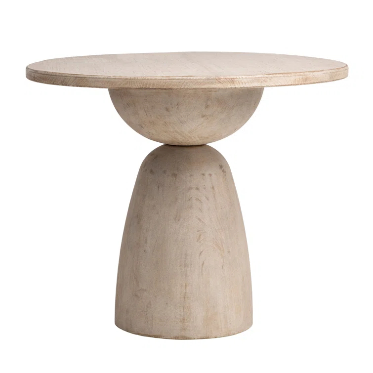 36" White Reclaimed Wood Round Dining Table
