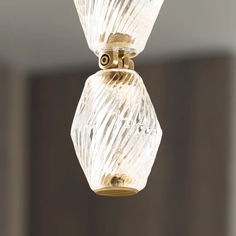Natural Brass Crystal LED Pendant Light for Indoor/Outdoor