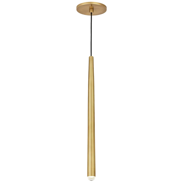 Natural Brass 1-Light LED Pendant with Integrated Bulb