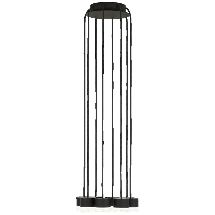 Nightshade Black and Crystal 8-Light LED Pendant Chandelier
